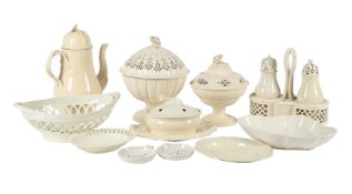 A SELECTION OF ENGLISH CREAMWARE, MOSTLY LATE 18TH CENTURY