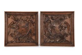 A PAIR OF OAK PANELS, EARLY 18TH CENTURY