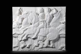 AFTER THE ANTIQUE, A PLASTER METOPE PANEL, IN THE MANNER OF THE PARTHENON SCULPTURES