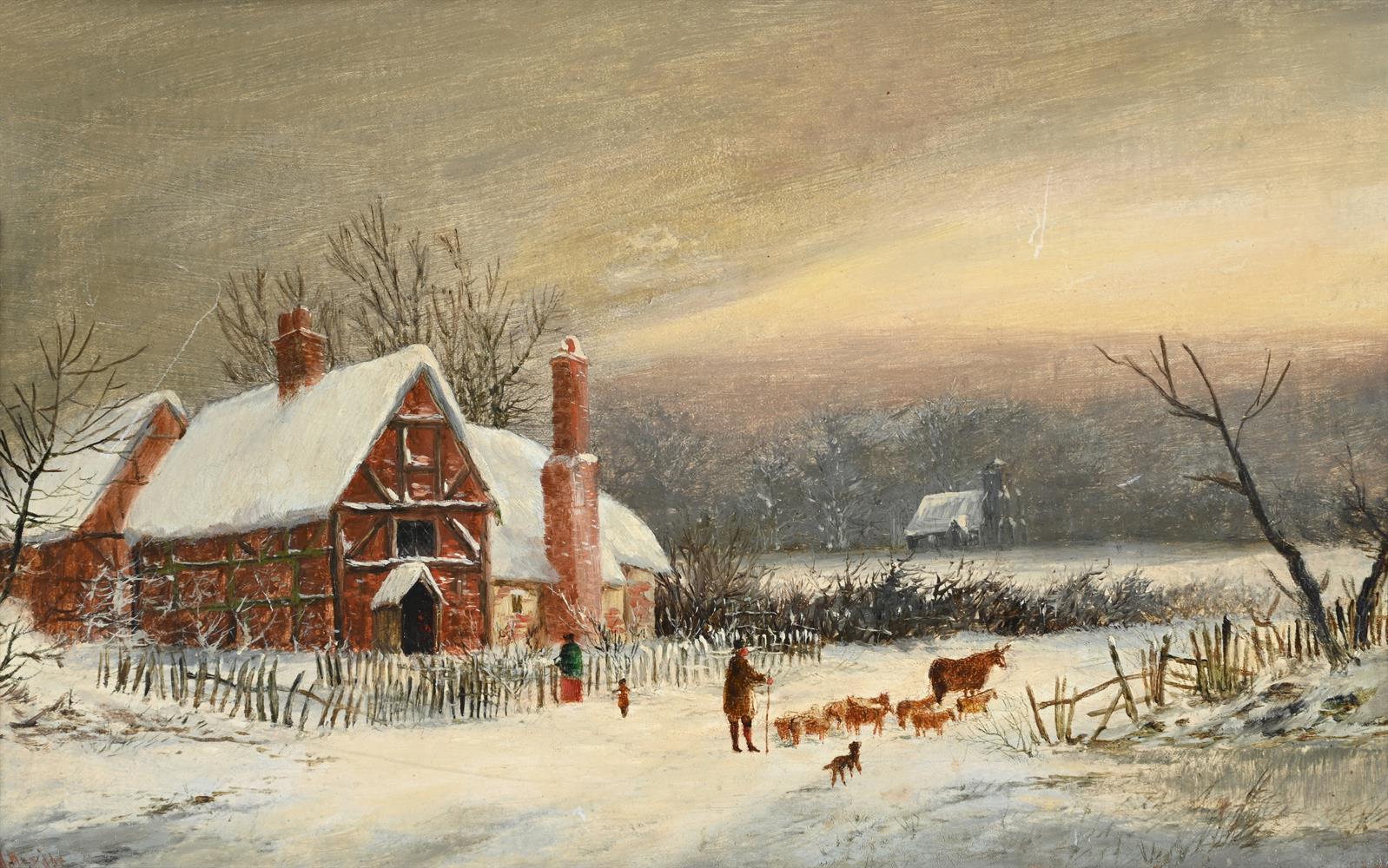 ENGLISH SCHOOL (19TH CENTURY), SNOWSCAPE - Image 2 of 3
