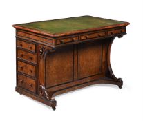 AN AESTHETIC MOVEMENT WALNUT AND EBONSIED WRITING DESK, CIRCA 1890
