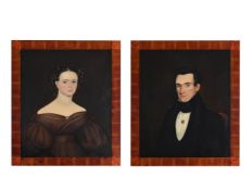 HORACE BUNDY (AMERICAN 1814-1883), A PAIR OF PORTRAITS OF CHARLES MILLER AND HIS WIFE