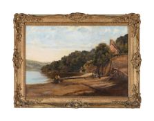 E. H. SOLLAS (BRITISH 19TH CENTURY), FISHERMEN HAULING NETS
