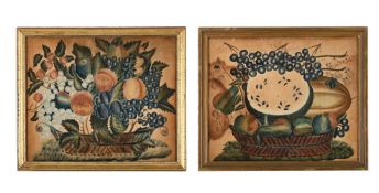 AMERICAN NAÏVE SCHOOL (19TH CENTURY), PAIR OF STILL LIVES