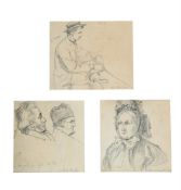 ATTRIBUTED TO GEORGE HOWARD (BRITISH 1843 - 1911)THREE PORTRAITS OF THE STANLEY AND HOWARD FAMILY;