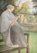 GEORGE HOWARD (BRITISH 1843 - 1911), CECILIA, THE ARTIST'S DAUGHTER, SKETCHING