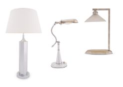 TWO CHROME DESK LAMPS, FIRST HALF 20TH CENTURY