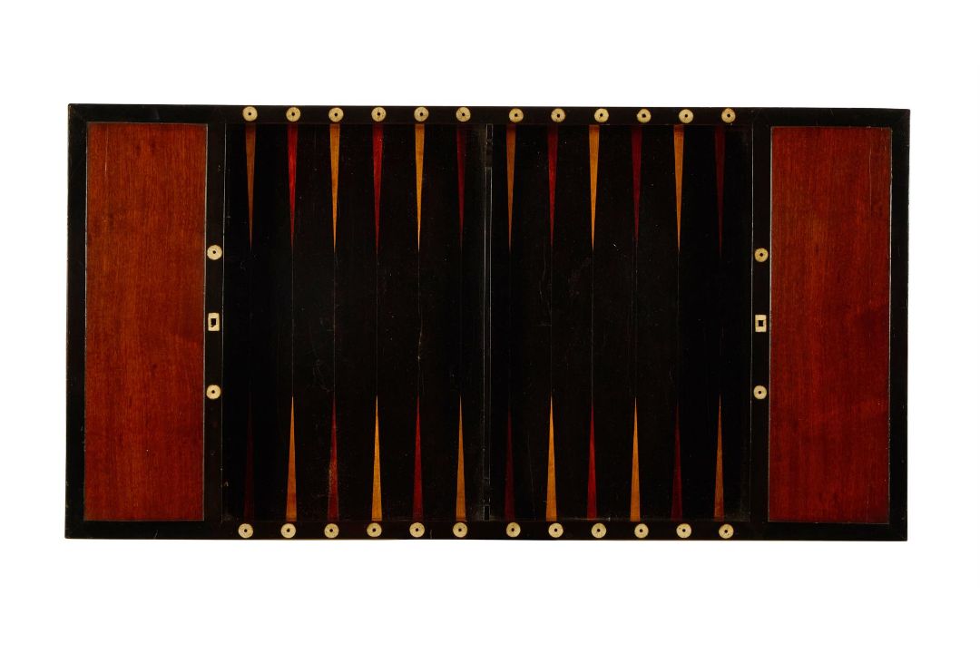 A LOUIS XVI BRASS-MOUNTED MAHOGANY TRIC TRAC TABLE, LATE 18TH CENTURY - Image 5 of 5