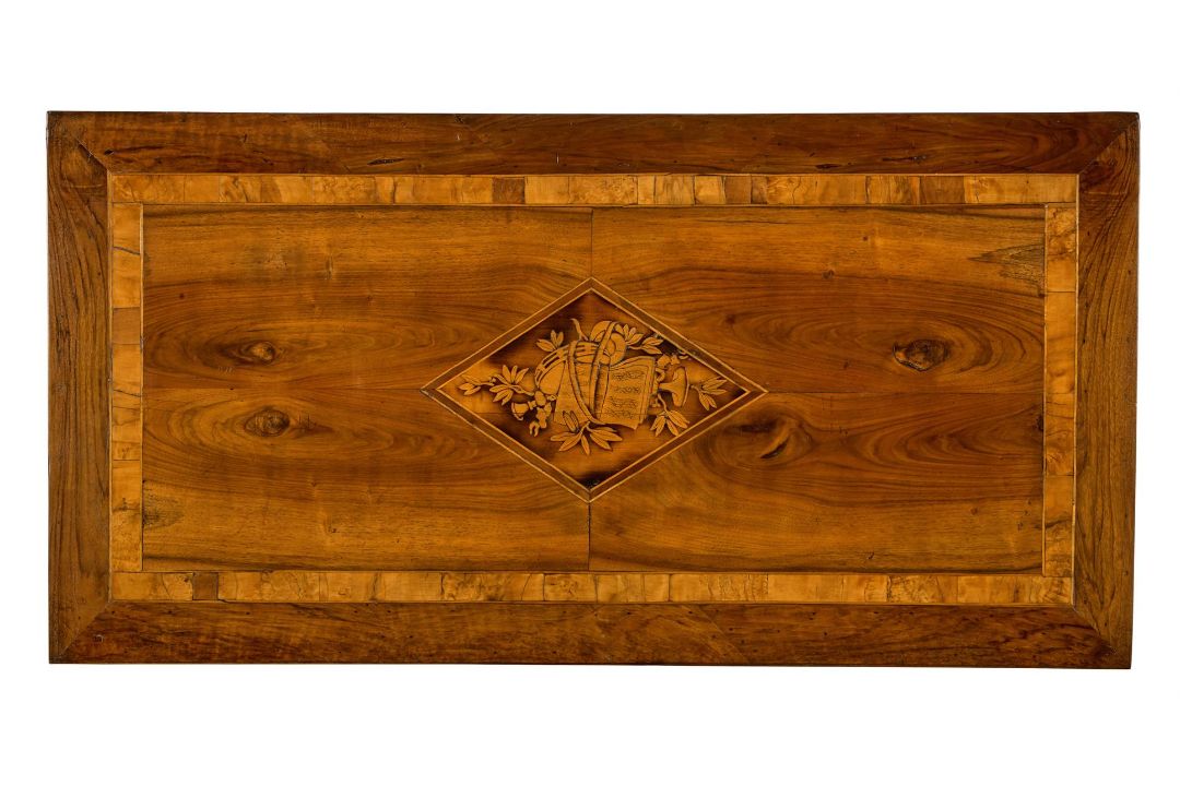 A FRUITWOOD, WALNUT AND MARQUETRY INLAID SIDE TABLE, ITALIAN, LATE 18TH CENTURY - Image 4 of 4
