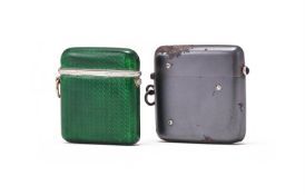 A SILVER AND ENAMEL VESTA CASE