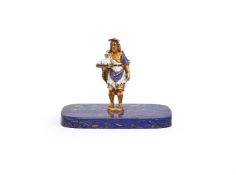A 19TH CENTURY GOLD AND ENAMEL FIGURE OF CHRIST AND THE LAMB OF GOD