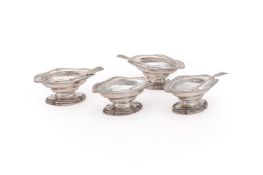 A SET OF FOUR GEORGE III SCOTTISH SILVER SALTS