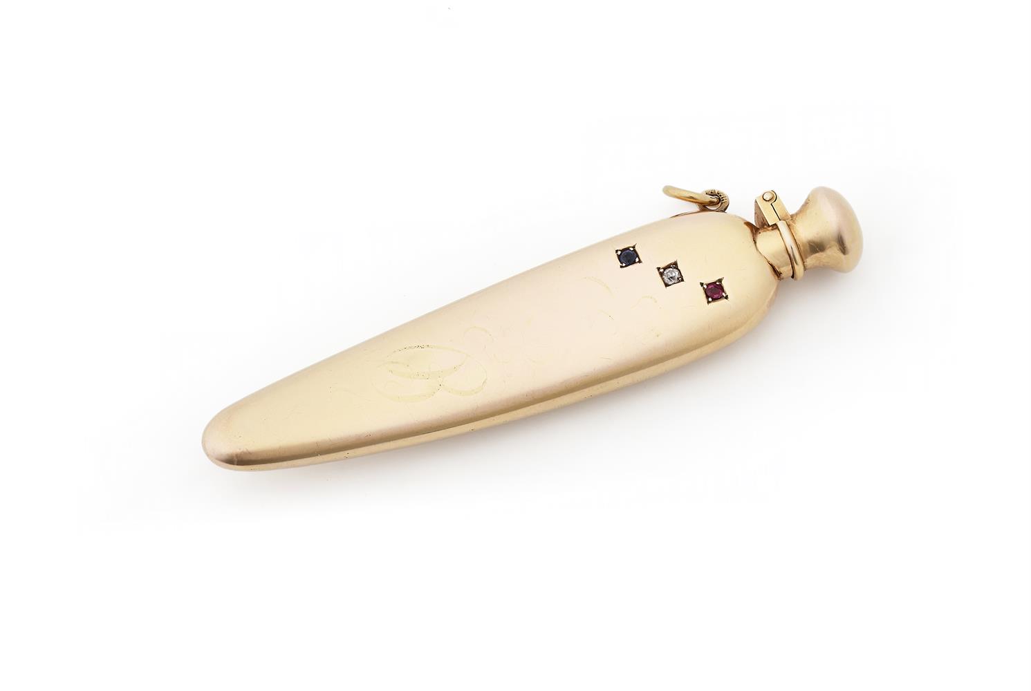 A GOLD AND GEM SET SCENT FLACON - Image 2 of 2