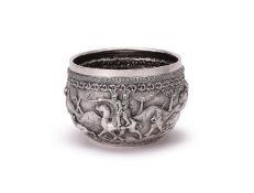 A BURMESE SILVER BOWL