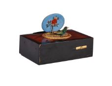 Y A SWISS TORTOISESHELL AND ENAMEL SINGING BIRD BOX OR OISEAUX CHATANT