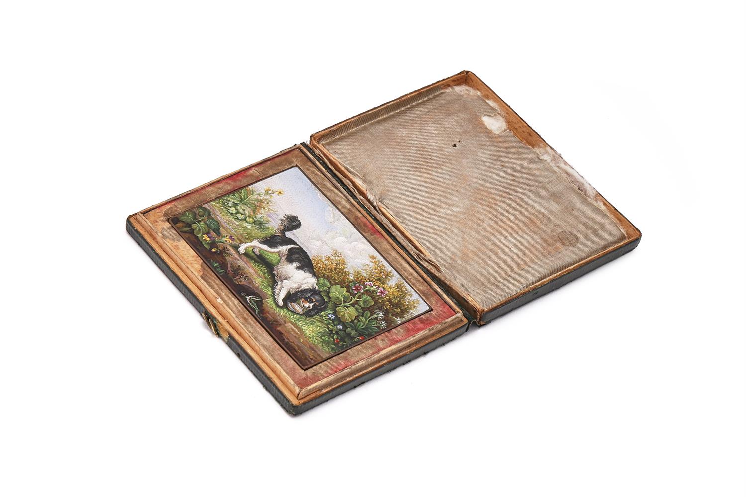 AN EARLY 19TH CENTURY ITALIAN MICROMOSAIC PLAQUE OF A KING CHARLES SPANIEL - Image 3 of 3