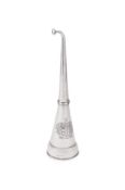 A GEORGE IV SILVER EAR TRUMPET