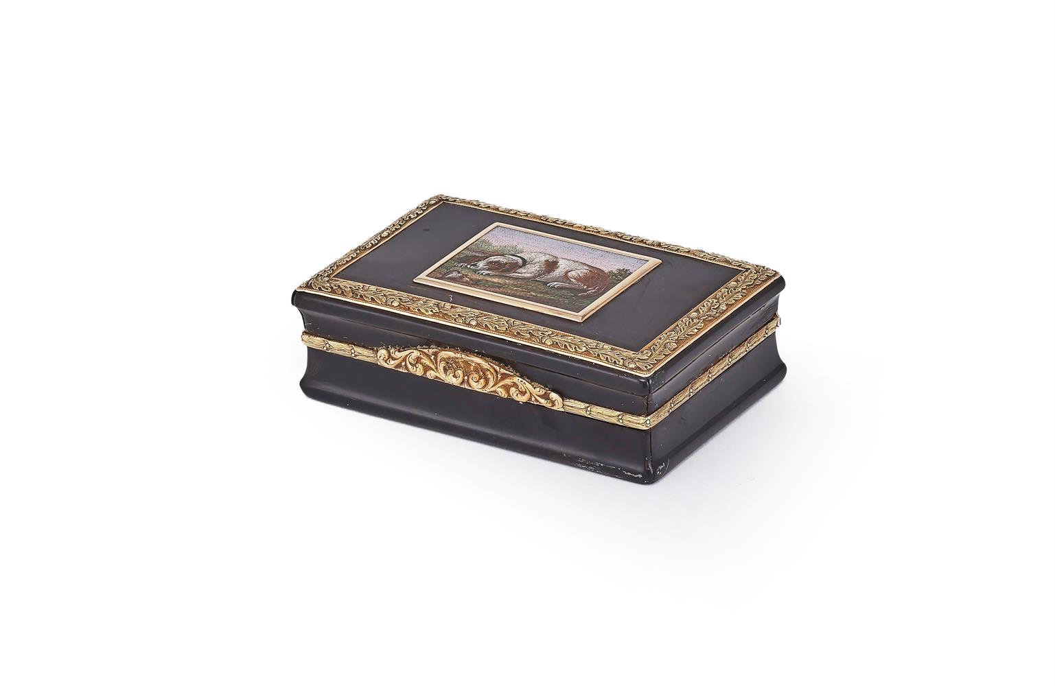 Y A TORTOISESHELL, GOLD AND MICROMOSAIC BOX - Image 2 of 2