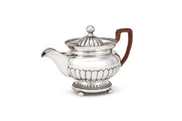 A MALTESE SILVER TEA POT