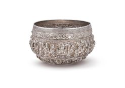 A BURMESE SILVER BOWL