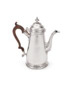 A GEORGE II SILVER COFFEE POT
