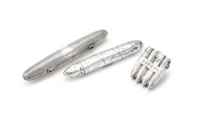 THREE VICTORIAN SILVER CIGAR RELATED ITEMS