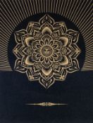 Shepard Fairey (b. 1970) Obey Lotus Diamond (Black & Gold)