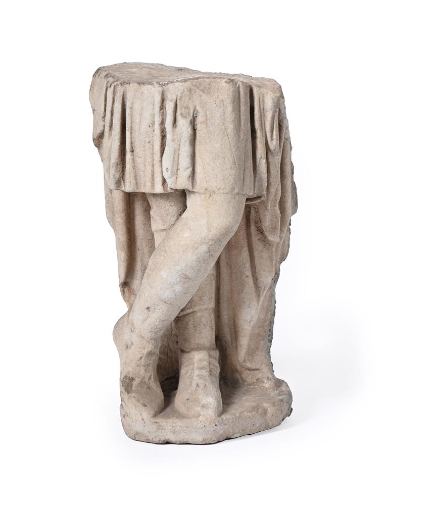 A CARVED MARBLE FRAGMENT OF A MAN, FRENCH, 16TH CENTURY - Image 2 of 3