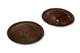 TWO INDIAN CUIR BOUILLI SHIELDS, 19TH CENTURY