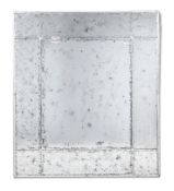 A LARGE MURANO RECTANGULAR SECTIONAL GLASS WALL MIRROR, ITALIAN