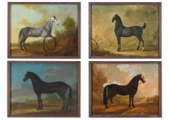 ENGLISH PROVINCIAL SCHOOL (18TH CENTURY), FOUR STUDIES OF HORSES