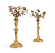 A PAIR OF GILT BRONZE CANDLESTICKS, FRENCH, 19TH CENTURY