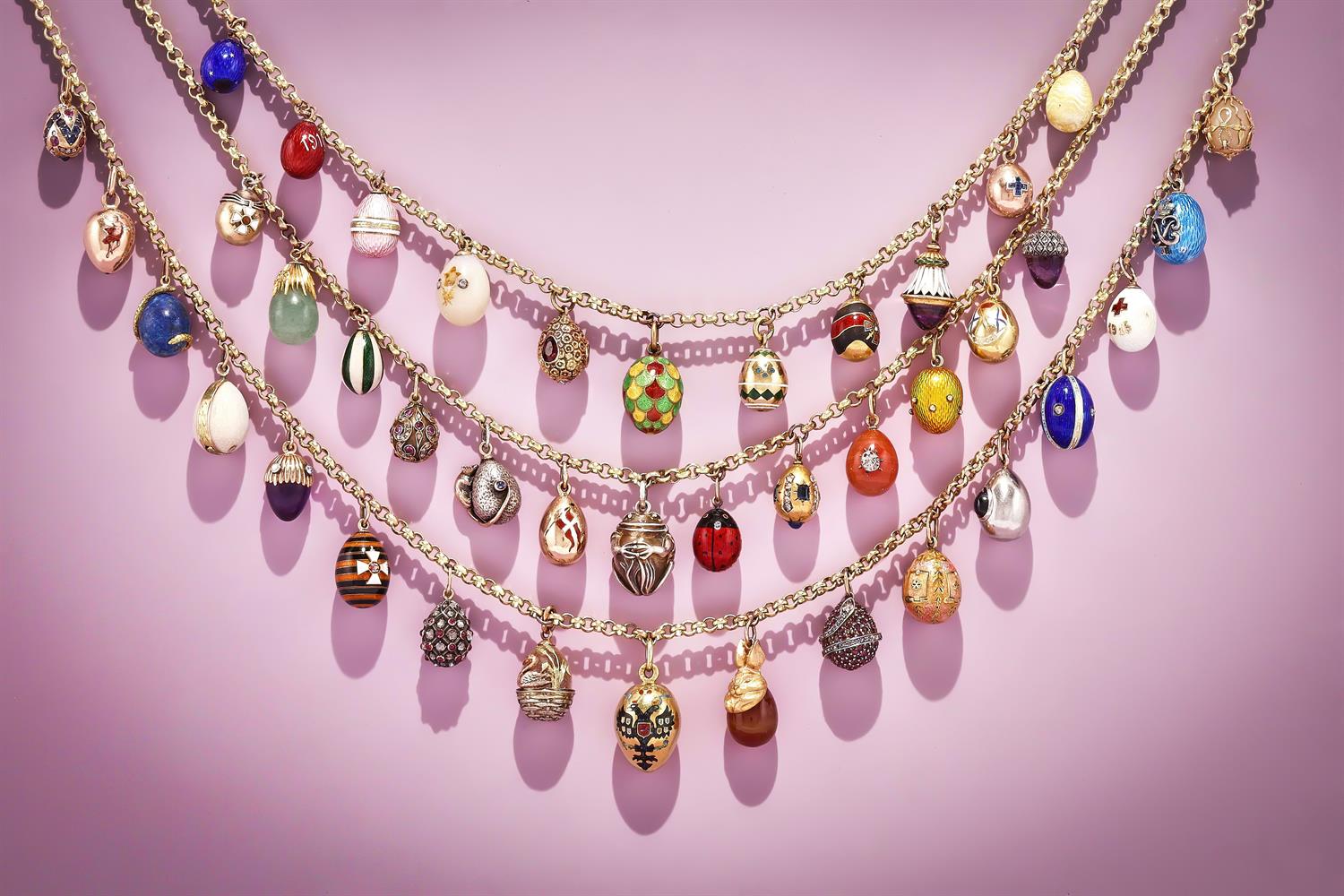 AN ENAMEL AND GEM SET EGG PENDANT NECKLACE - Image 14 of 14