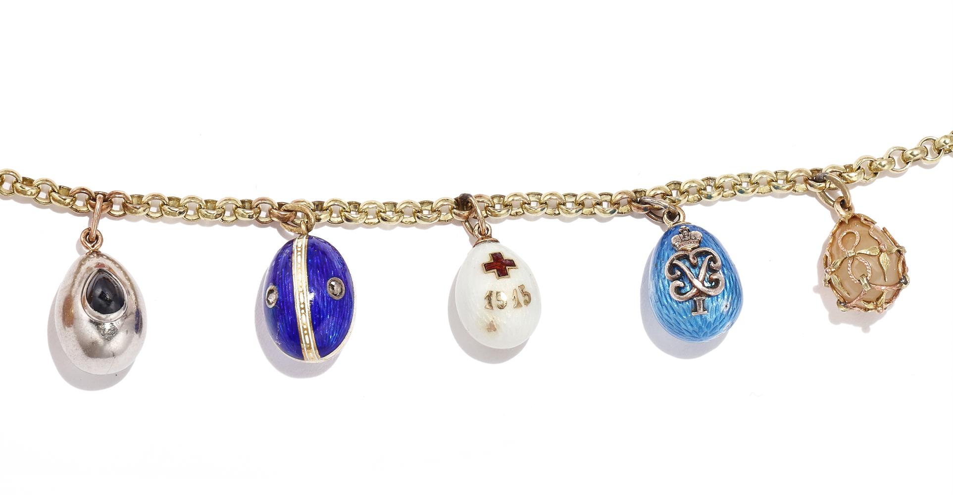 AN ENAMEL AND GEM SET EGG PENDANT NECKLACE - Image 11 of 14