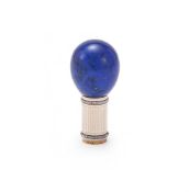 FABERGÉ, A GOLD, LAPIS LAZULI, DIAMOND AND ENAMEL PARASOL HANDLE