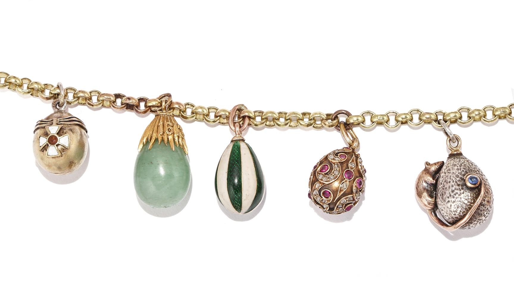 AN ENAMEL AND GEM SET EGG PENDANT NECKLACE - Image 6 of 14