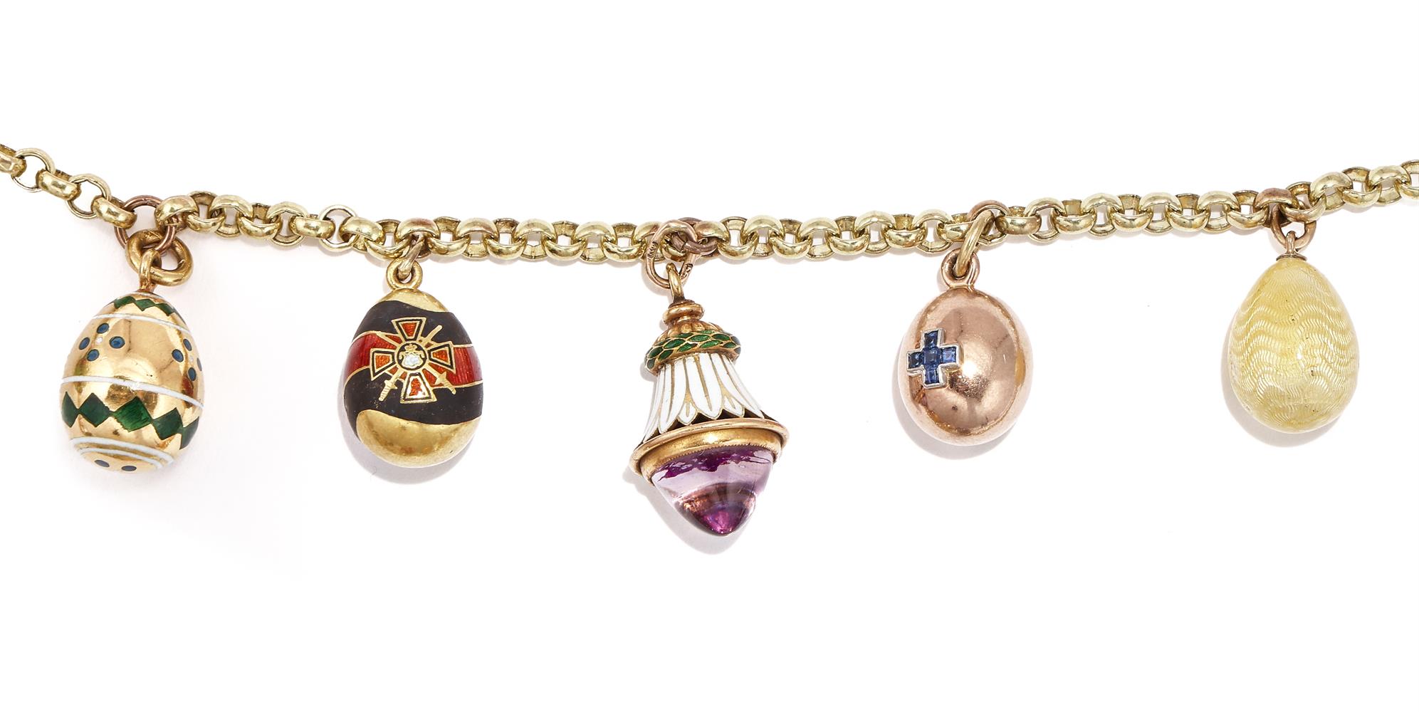 AN ENAMEL AND GEM SET EGG PENDANT NECKLACE - Image 5 of 14