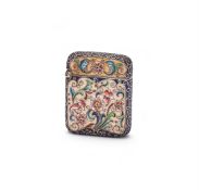 FEODOR RÜCKERT, A SILVER AND CLOISONNÉ ENAMEL VESTA CASE