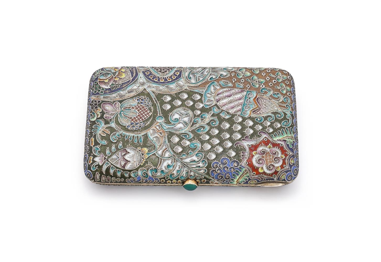 11TH ARTEL, A RUSSIAN SILVER GILT AND CLOISONNÉ ENAMEL CIGARETTE CASE - Image 2 of 3
