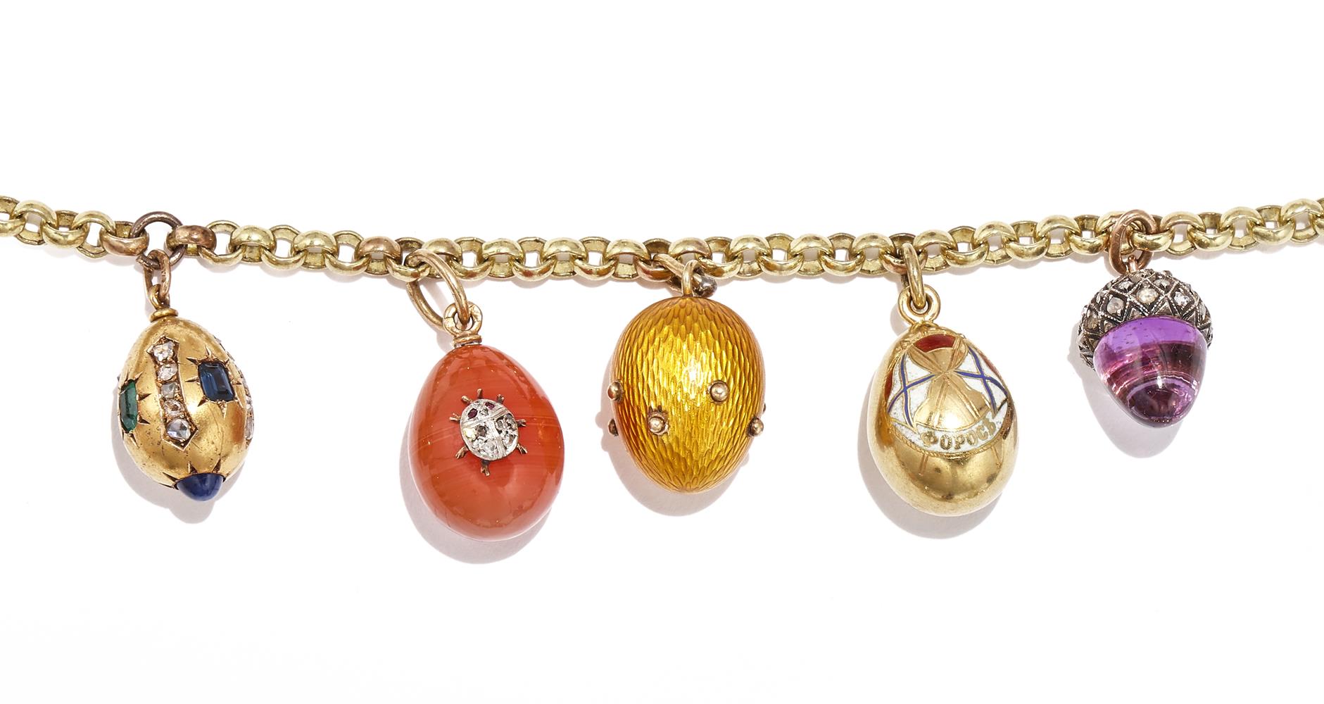 AN ENAMEL AND GEM SET EGG PENDANT NECKLACE - Image 8 of 14