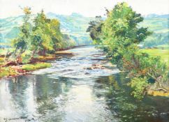 λ SAMUEL JOHN LAMORNA BIRCH (BRITISH 1869-1955), THE MORNING'S RAIN, HA'PENNY BRIDGE, HELSTON