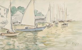 λ PAUL LUCIEN MAZE (FRENCH/BRITISH 1887-1979), BOATS IN THE HARBOUR
