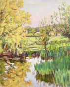 λ VANESSA BELL (BRITISH 1879-1961), THE POND AT CHARLESTON LOOKING TOWARDS TILTON