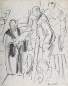 λ DAME LAURA KNIGHT (BRITISH 1877-1970), WILHELM KEITEL & HIS COUNSEL, NUREMBERG TRIALS
