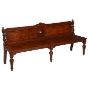 A VICTORIAN CARVED OAK HALL BENCH, SECOND HALF 19TH CENTURY