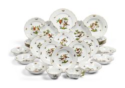 SELECTED ITEMS FROM HERENDS ROTHSCHILDS BIRDS DINNER SERVICE, MODERN