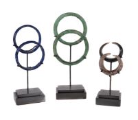 THREE PAIRS OF GLASS BANGLES
