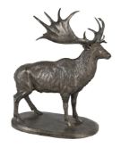 λ STEPHEN MELTON, GREAT IRISH DEER, A LIMITED EDITION SILVERED MODEL OF A STAG
