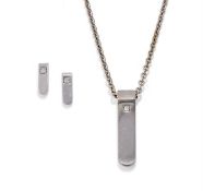 GARRARD, A DIAMOND PENDANT AND MATCHING EARRINGS