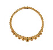 A RUBY AND EMERALD SET NECKLACE